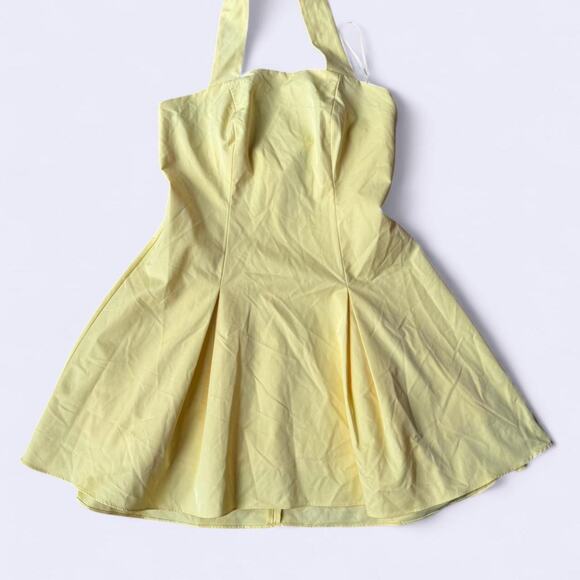 Aqua Halter Mini Dress Butter Yellow size M - Picture 1 of 6